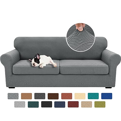 XINEAGE 2026 New 3 Pieces Couch Covers for 2 Extra Large Cushion Sofa Super Stretch Sofa Cover for 2 Large Seat Universal ...