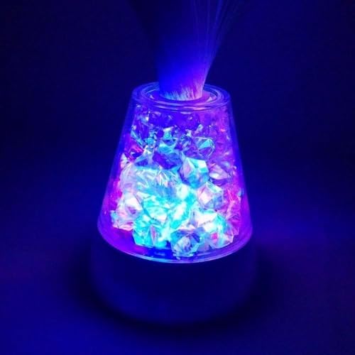 Colour Changing Fibre Optic Crystal Lamp - 13.5" Mood Lamps for Bedroom Living room study room, Fiber Optic Night Light wi...