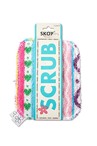 Skoy Scrub, 2-pack Reusable, Non-Scratching Dish Scrubber for Kitchen and Household Cleaning, Planet-Friendly, Dishwasher ...