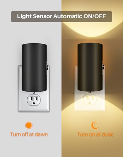 Night Lights Plug into Wall, LED Plug in Night Light, Dusk to Dawn Light Sensor, 0-100LM Adjustable Brightness Wall Light,...