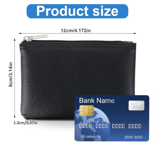 4 Pack Leather Zipper Coin Purse, Portable PU Leather Coin Purse,Mini Coin Pocket Pouch Change Holder, Coin Pouch with Zip...