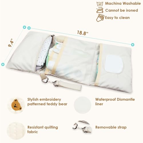 MODAKIDS Baby Bag Organizer, Waterproof Mini Diaper Bag, Foldable Mom Travel Set, Diaper Organizer, with Gift for Baby Sho...