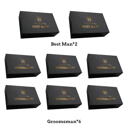 PartyGifts&beyond 8 Pcs Groomsmen Proposal Gift Box 6 Will You Be My Groomsman Gift Box and 2 Will You Be My Best Man Box(...