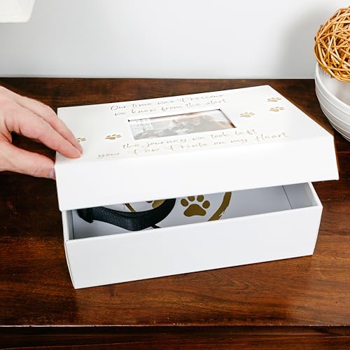 Pavilion Gift Company - Paw Prints On My Heart - Memory Box With 5" x 4" Photo Holder Loss Of Pet Cat Dog Bereavement In M...