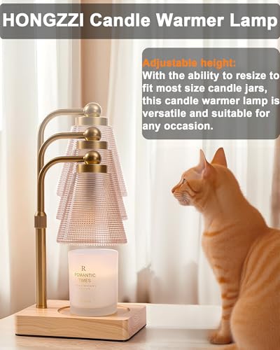 HONGZZI Candle Warmer Lamp - Electric Candle Warmer with Timer, Adjustable Height & Brightness, 2 Replacement Bulbs, 1-Yea...
