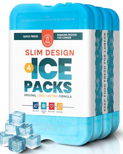 Healthy Packers Ice Packs for Lunch Boxes & Coolers - Freezer Packs - Original Cool Pack | Cooler Accessories for Beach, C...