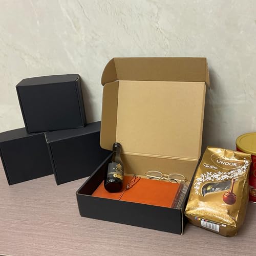 24 Pack 11x9x3 inch Black Shipping Boxes ，Cardboard Packaging Boxes for Mailing Shipping Corrugated Cardboard Boxes for Pa...