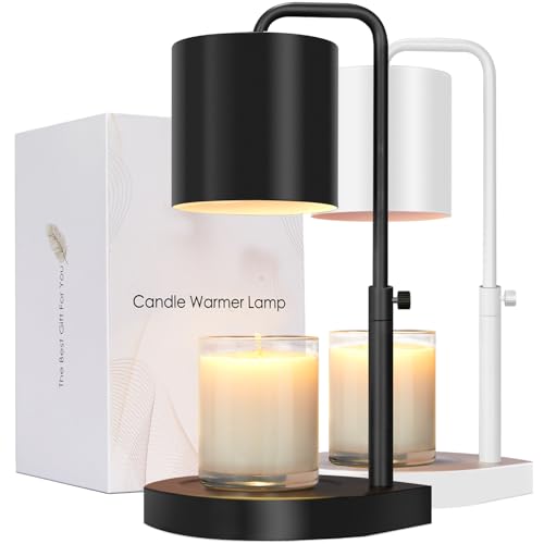 zukakii Candle Warmer Lamp Adjustable Height Dimmable with Timer Large Jar Candles Compatible - No Flame Scented Wax Warme...