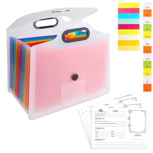 Memory Box for Kids,School Years Memory Book Kids Artwork Storage Photo Album with Keepsake Pocket Scrapbook from Preschoo...