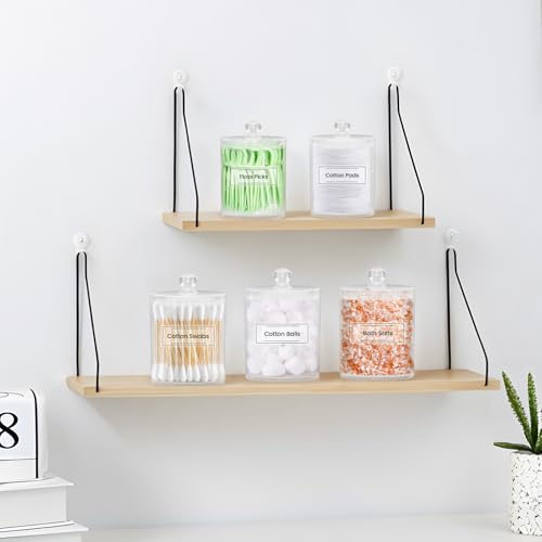 MateeyLife Qtip Holder 6 Pack, Acrylic Q-tip Dispenser for Cotton Pads, Swabs, Balls, Storage Containers for Organizing, C...