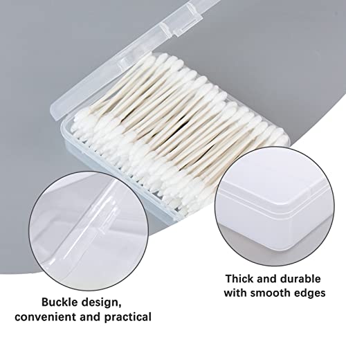 KKONHII Portable Travel Cotton Pad Holder Cotton Swab Ball Holder Dispenser Cosmetic Sponge Storage Box with Transparent L...