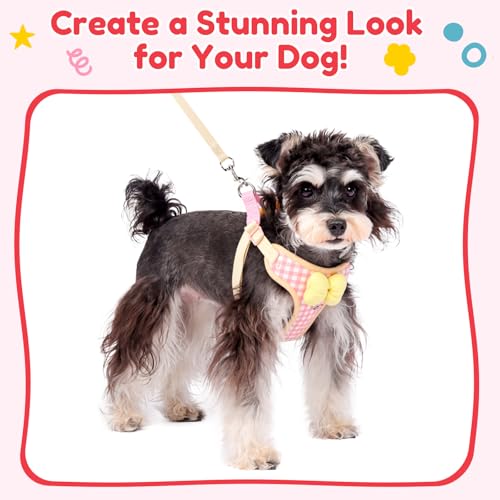 Coppthinktu Dog Harness for Small Sized Dogs, Puppy Cat Harness with Leash Set No Pull Dog Harness Adjustable Reflective S...