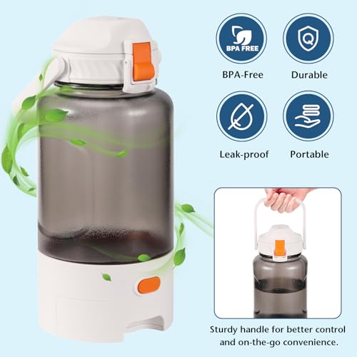 Turchongeco 50oz Outdoor Dog Water Bottle - Leakproof Pet & Human Water Dispenser with Handle, Portable for Travel, Hikin...