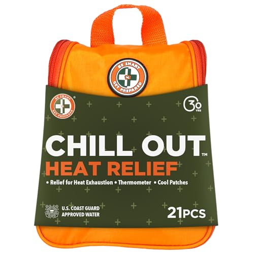 Be Smart Get Prepared Chill Out Heat Relief Kit - 21 Pieces - Designed for Camping, Hiking, Sports, Outdoor & Physical Act...