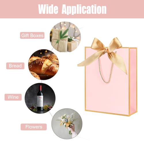 Gift Bags for Presents, 2 Pack Medium Paper Bags with Bow Ribbon Tissue Paper Cards Thank You Gift Bag with Handles for Ch...