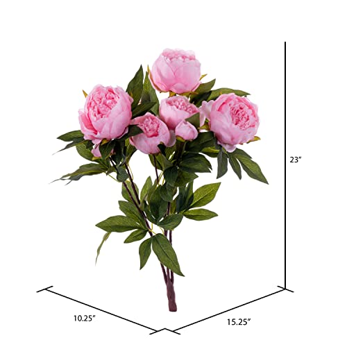 Vickerman Everyday Artificial Pink Peony Bunch 23" Long - Premium Faux Floral Decor for Wedding or Everyday Arrangements -...