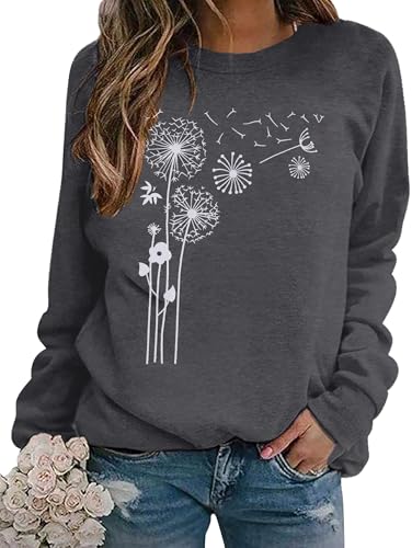ASTANFY Be Kind Sweatshirt Womens Letter Print Pullover Long Sleeves Blessed Top Blouse