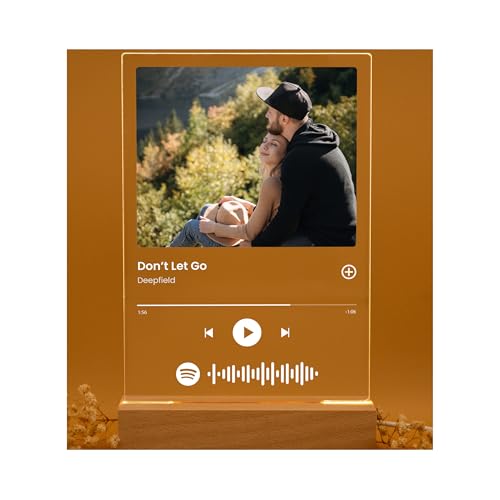 Custom Music Plaque - Personalized Acrylic Song Plaque/Glass Album Cover/Present for Girlfriend - Customized Music Sign - ...
