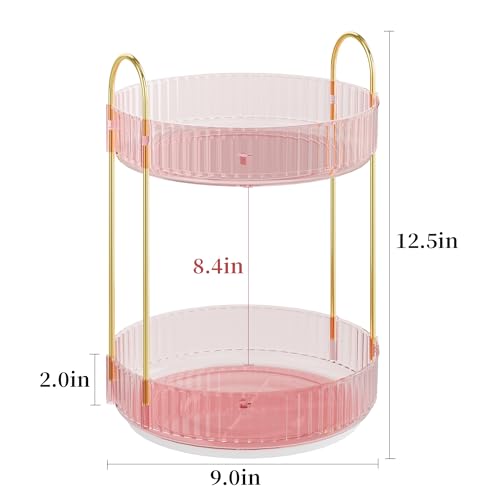 Rotating Makeup Organizer Countertop,Skincare Organizers,Spinning Perfume Tray Stand,Makeup Storage Organizer for Vanity,B...