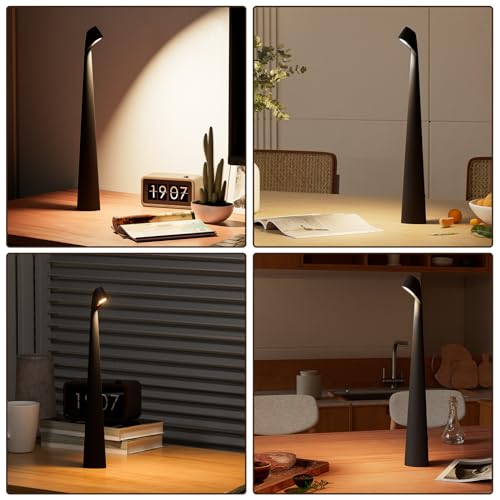 HAPYGI Portable Cordless LED Desk Lamp,Rechargeable Wireless Table Lamp, 3-Level Brightness, Patio Table Lamp, Bedside Nig...
