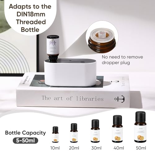Lecdura Waterless Diffuser for Essential Oil, Battery Operated Scent Air Aromatherapy Diffuser, Mini Aroma Diffusers with ...