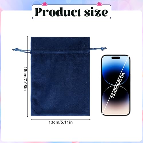 Tucnoeu 4pcs 7.08 X 5.11inch Velvet Gift Bags Soft Velvet Bags with Drawstrings,Dice Bag Small Drawstring Pouch for Tarot ...
