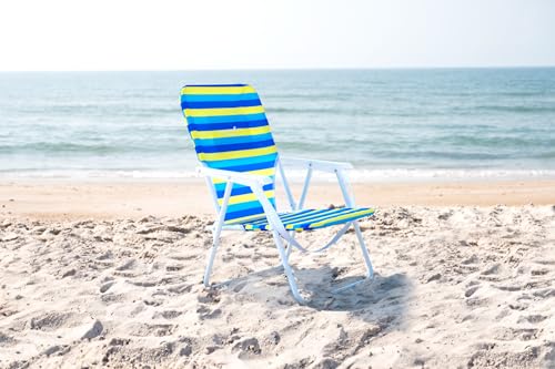 CARIBBEAN JOE Folding Beach Chair, 1 Position Lightweight and Portable Foldable Outdoor Camping Accessories with Carry Str...