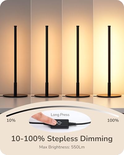 EDISHINE Upgraded LED Table Lamp, Stepless Dimmable Bedside Lamp with 3 Color Temperature, Modern Nightstand Lamp, Desk La...