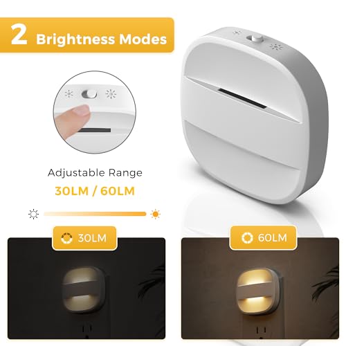 L LOHAS LED Night Lights Plug into Wall, Foldable Night Light with Dusk to Dawn Sensor, 2 Brightness Level, Ideal Nightlig...