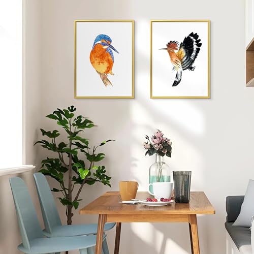 upsimples 12x16 Picture Frame Gold 3 Pack, Scratch-Proof Poster Frames 12 x 16 for Photo Gallery - Slide-In Strips, Horizo...