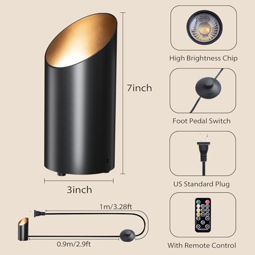 Brightown 2 Pack Uplights Indoor Floor Can Lights - 6000K LED Up Lights with Remote and Timer, 3 Color Temperatures and Di...