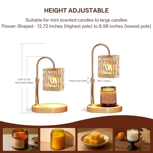 Homelist Candle Warmer Lamp with Timer, Height Adjustable Candle Lamp, Home Decor, Wax Melt Warmer for Birthday Chrismas H...