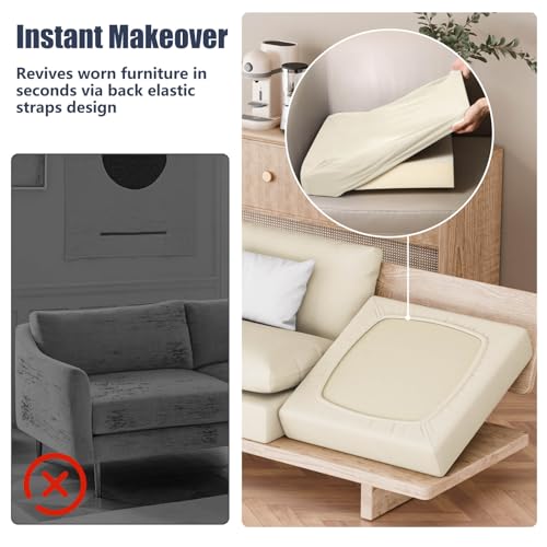 Vorshape 4Pcs Patio Stretch Cushion Covers, Outdoor Couch & Sofa Replacement Slipcovers for Patio Furniture Cushion Cover...