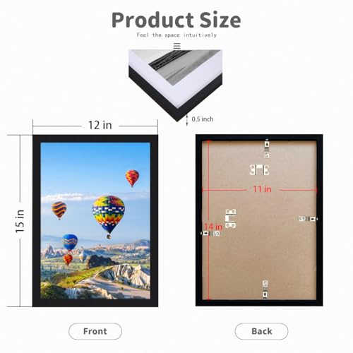RUN HELIX 11x14 Picture Frame, Wall Gallery Photo Frames,Stable and Sturdy Black Frame with High Definition Plexiglass,11x...