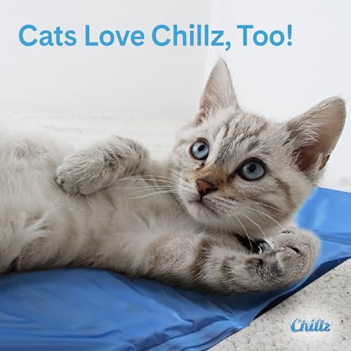 The Green Pet Shop Chillz Gel Mat, Medium - Pressure-Activated Cooling Pad for Pets 0-25 lbs - Non-Toxic, No Water or Refr...