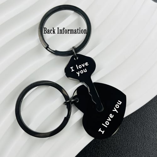 LEQIEC Couple Gifts Keychain My Person Love You Puzzle Piece Heart Keychain His Crazy Her Weirdo Valentines Day Him Boyfriend
