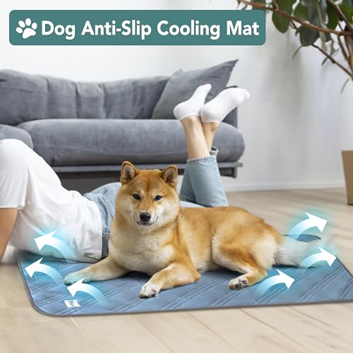 PetAmi Waterproof Cooling Mat for Dog, Premium Pet Cooling Blanket for Bed Crate, Anti Slip Indoor Dog Cool Pad for Sleepi...