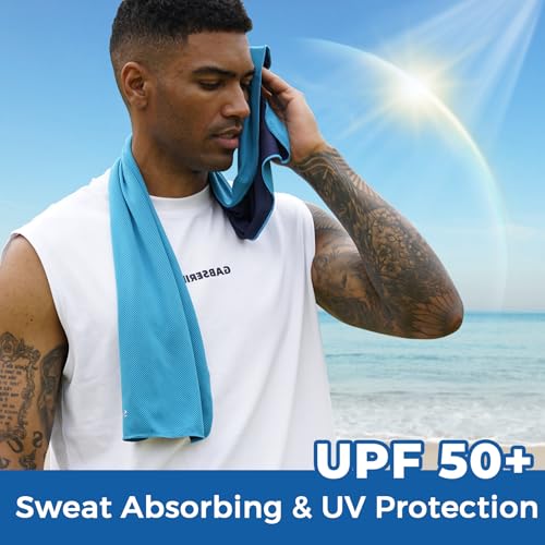 Sukeen Cooling Towels 8 Pack (40"x 12"), Cooling Towels for Neck and Face, Microfiber Breathable Towel for Hot Weather, Sw...