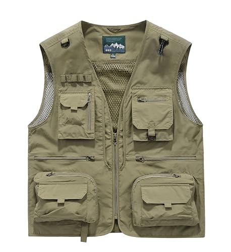 Acydar Men's Outdoor Fishing Work Safari Travel Photo Cargo Vest Outdoor Fishing Vest