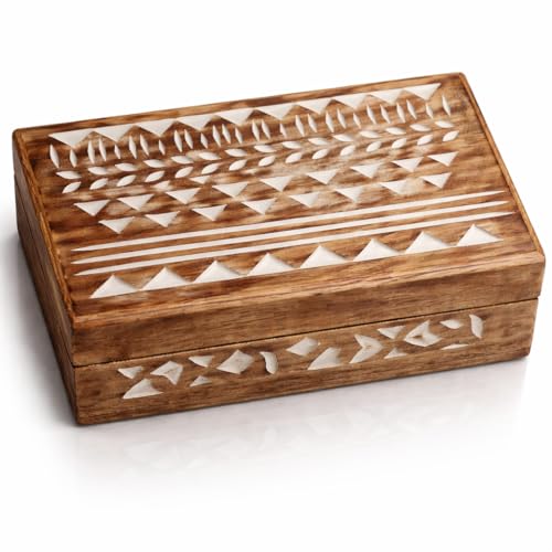 Great Birthday Gift Ideas Handmade Decorative Wooden Jewelry Box Jewelry Organizer Keepsake Box Treasure Chest Trinket Hol...