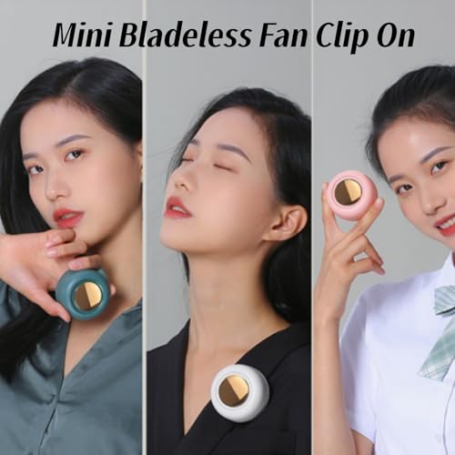 Portable Clip On Fan for Shirt, Mini Fan With Clip, Silent Bladeless Adjustable 3 Speeds Suspended Waist Fans, 2026 New We...