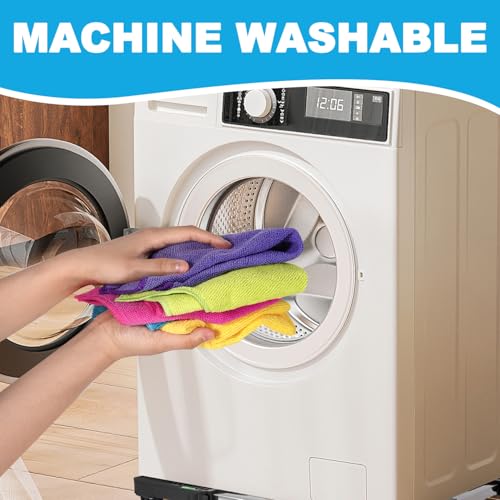 INFICRIME Microfiber Cleaning Cloths, 15 Pack Cleaning Rags, Wet and Dry Use Cleaning Towels, Highly Absorbent and Soft Fe...