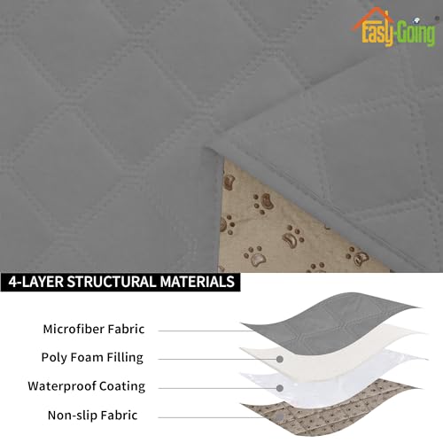 Easy-Going Waterproof Chair Cushion Cover, Non-Slip Leakproof Sofa Seat Cushion Slipcovers, Quilted and Stretch Furniture ...