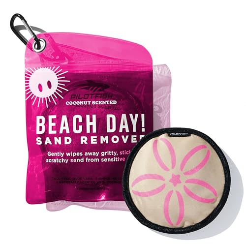 Pilotfish Beach Essentials Sand Remover Bag, Gentle Skin-Friendly Formula with 7 Natural Ingredients + Coconut Oil, Talc-F...