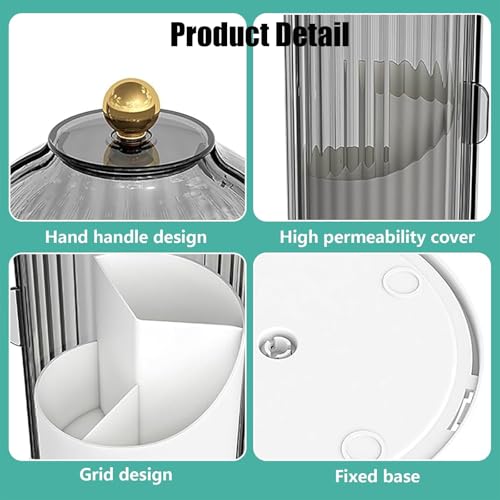 Concealed Toothbrush Holder, Rotating Bathroom Organizer Countertop, Toothbrush Holders with Cover, Bathroom Counter Organ...
