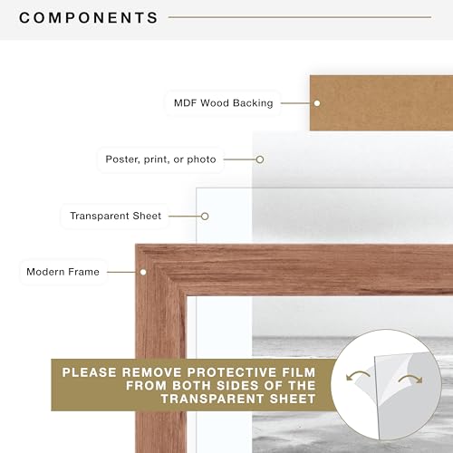 MCS Museum Poster Frame 24x36 Medium Oak, Vertical & Horizontal Wall Hanging Large Picture Frame for Photos, Posters & Art...