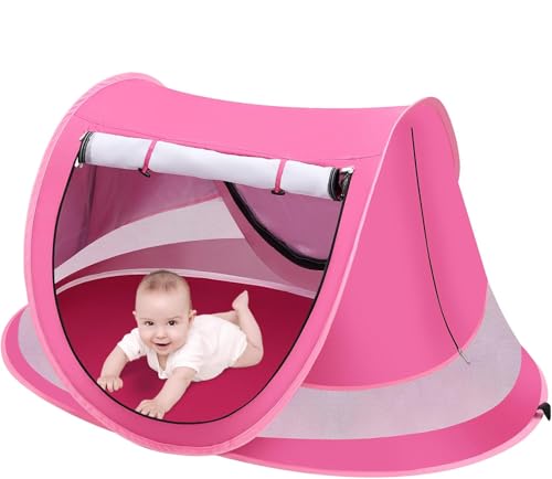 Baby Beach Tent, Pop Up Toddler Travel Bed for Boys or Girls, Sun Shade for Toddler Camping, Infant Portable Sun Shade, Su...