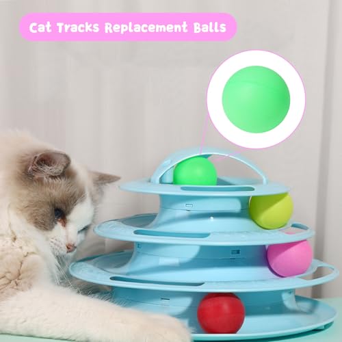 Flashine Cat Toys for Indoor Cats 40 PCS Kitten Toys Cat Interactive Toys Pack Including Cats Springs Sparkle Ball Pom Pom...