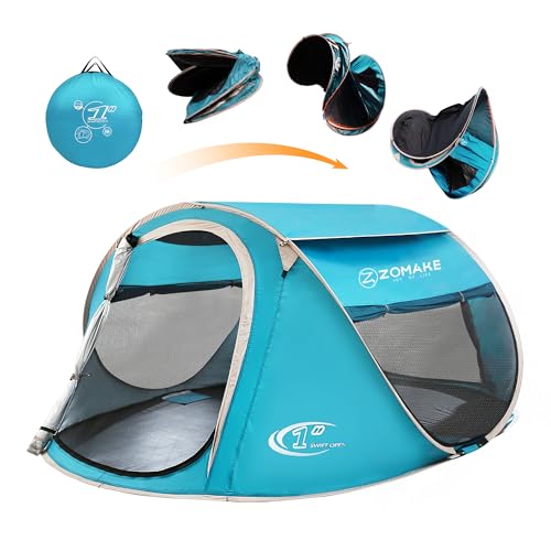 Easy Pop Up Tent 2-4 Person Waterproof - Pop-Up Camping Tents Automatic Tent Throw Pop Up Instant Flip Pop Tent for Campin...