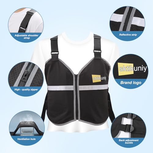 sktikuniy Cooling Vest for Men & Women with 8 Reusable Ice Packs, Lightweight Adjustable Breathable Design with Reflective...